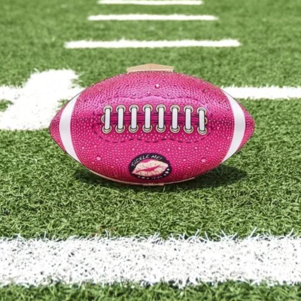 Betsey Johnson 'XOTackle' Pink Rhinestone‎ Football Crystal Crossbody | NWT 🏈